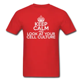 "Keep Calm and Look At Your Cell Culture" (white) - Men's T-Shirt