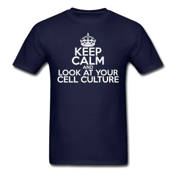 "Keep Calm and Look At Your Cell Culture" (white) - Men's T-Shirt