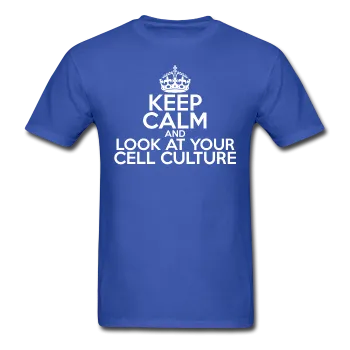 "Keep Calm and Look At Your Cell Culture" (white) - Men's T-Shirt