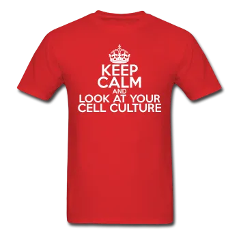 "Keep Calm and Look At Your Cell Culture" (white) - Men's T-Shirt