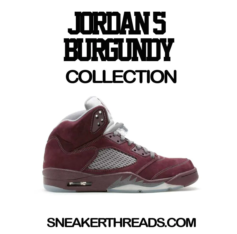 Retro 5 Burgundy Shirt - Bandemic - White