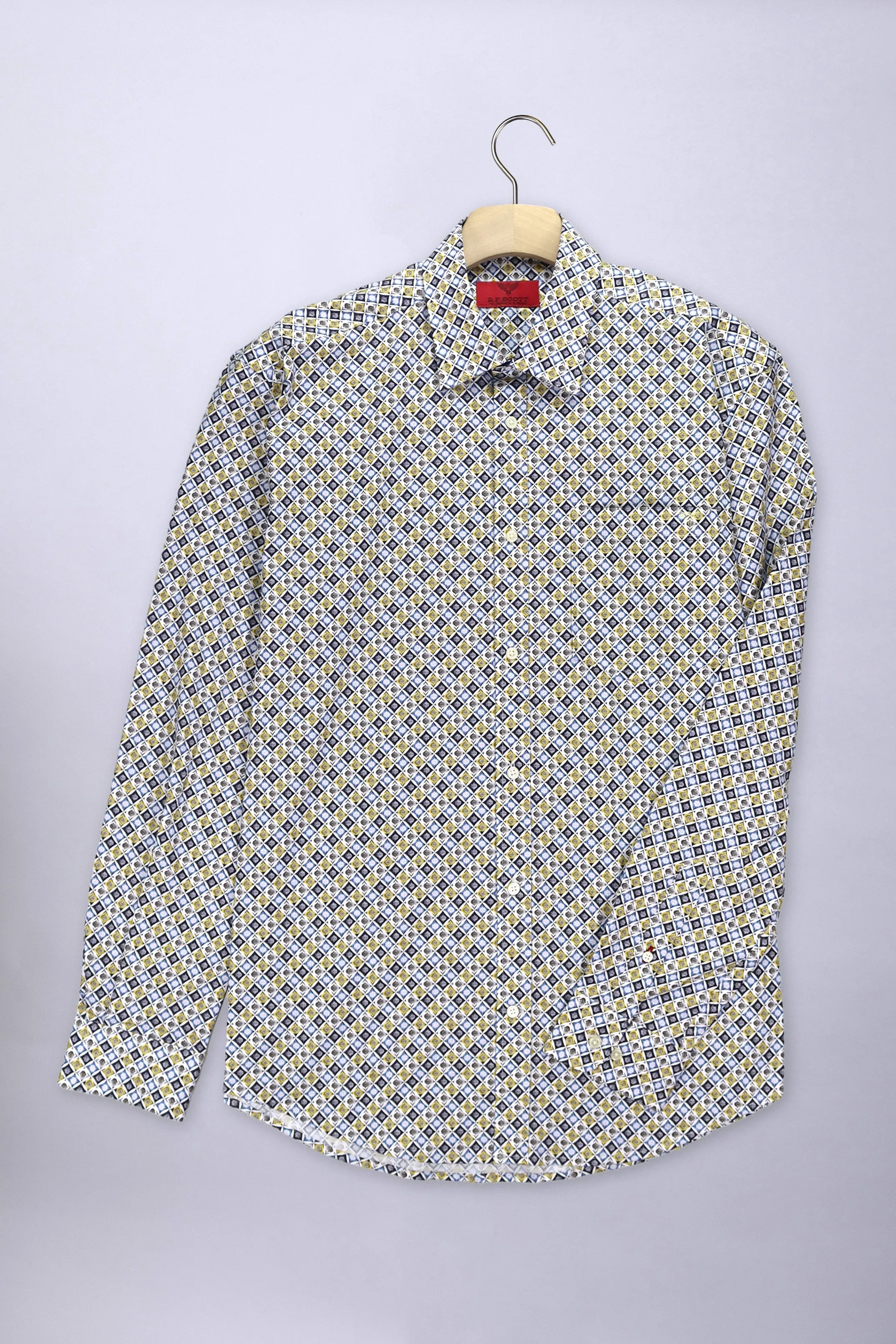 R.F. Scott - Fielding Shirt - Multimix Tile Print