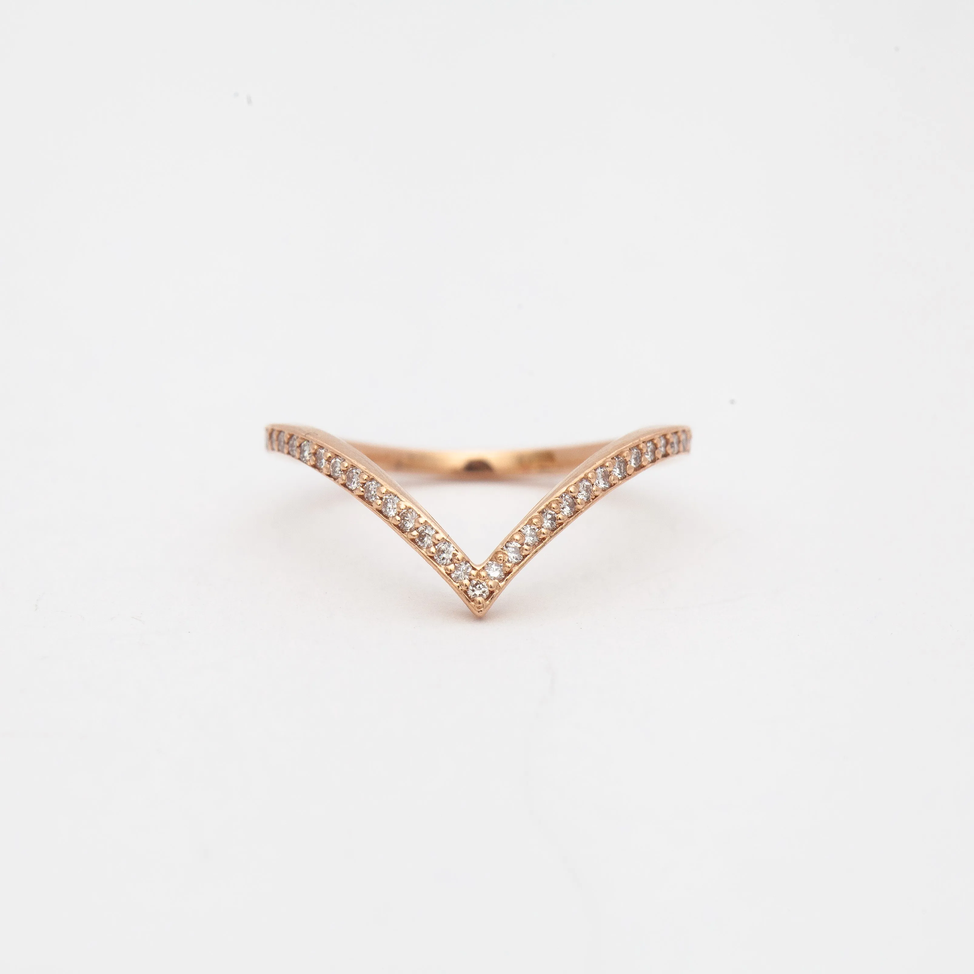 Rose Gold White Diamond Dusted Chrysalis Band