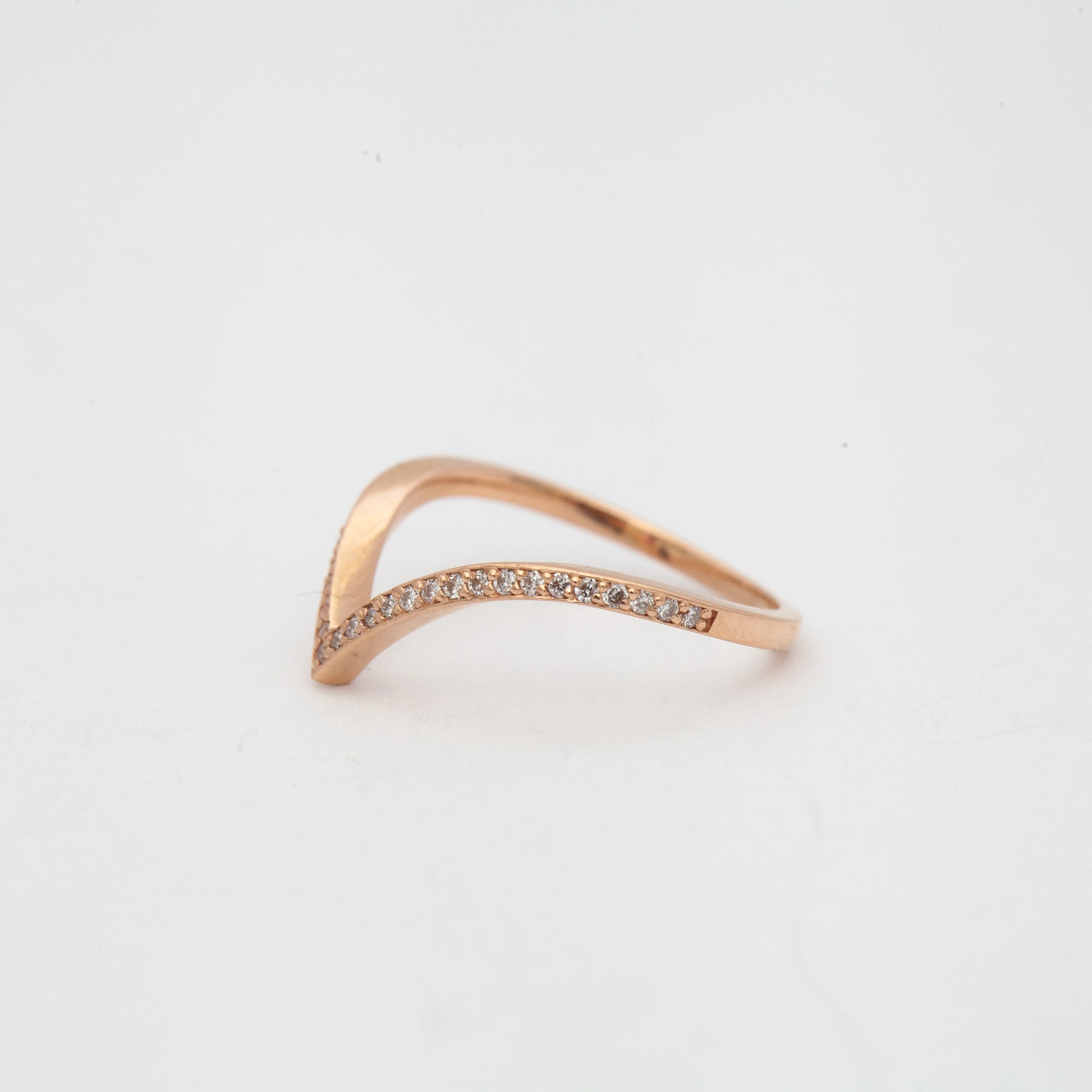 Rose Gold White Diamond Dusted Chrysalis Band