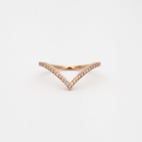 Rose Gold White Diamond Dusted Chrysalis Band