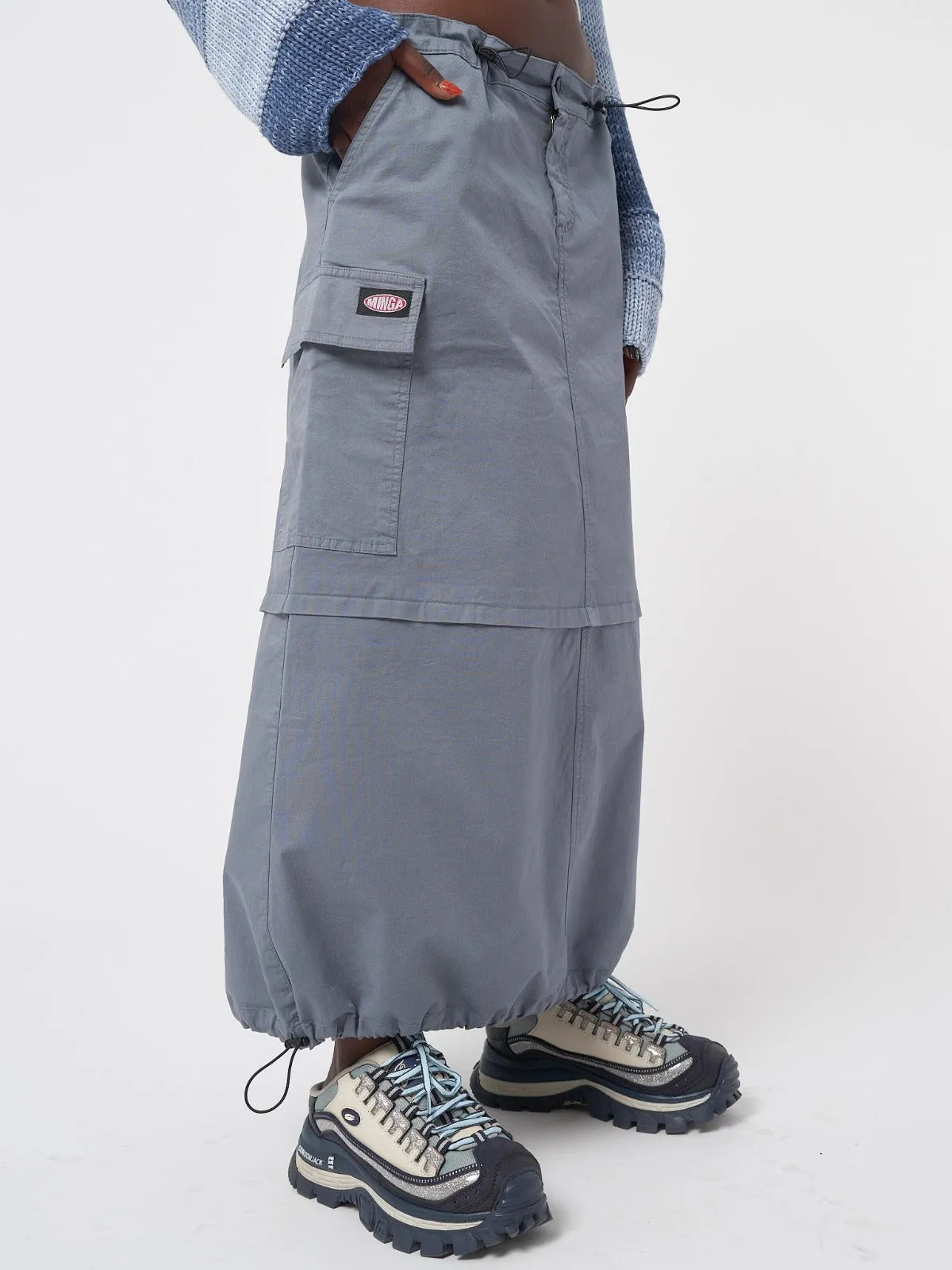 Ruby Stone Blue Maxi Tech Cargo Skirt