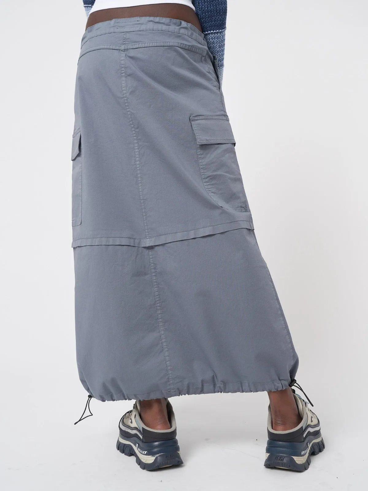 Ruby Stone Blue Maxi Tech Cargo Skirt