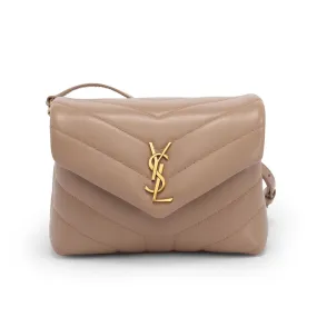 Saint Laurent Dark Beige Calfskin Toy Loulou Flap Bag