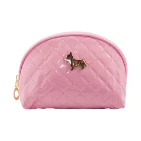 Shiny Half Moon Shape Cosmetic Pouch Bag - Light Pink