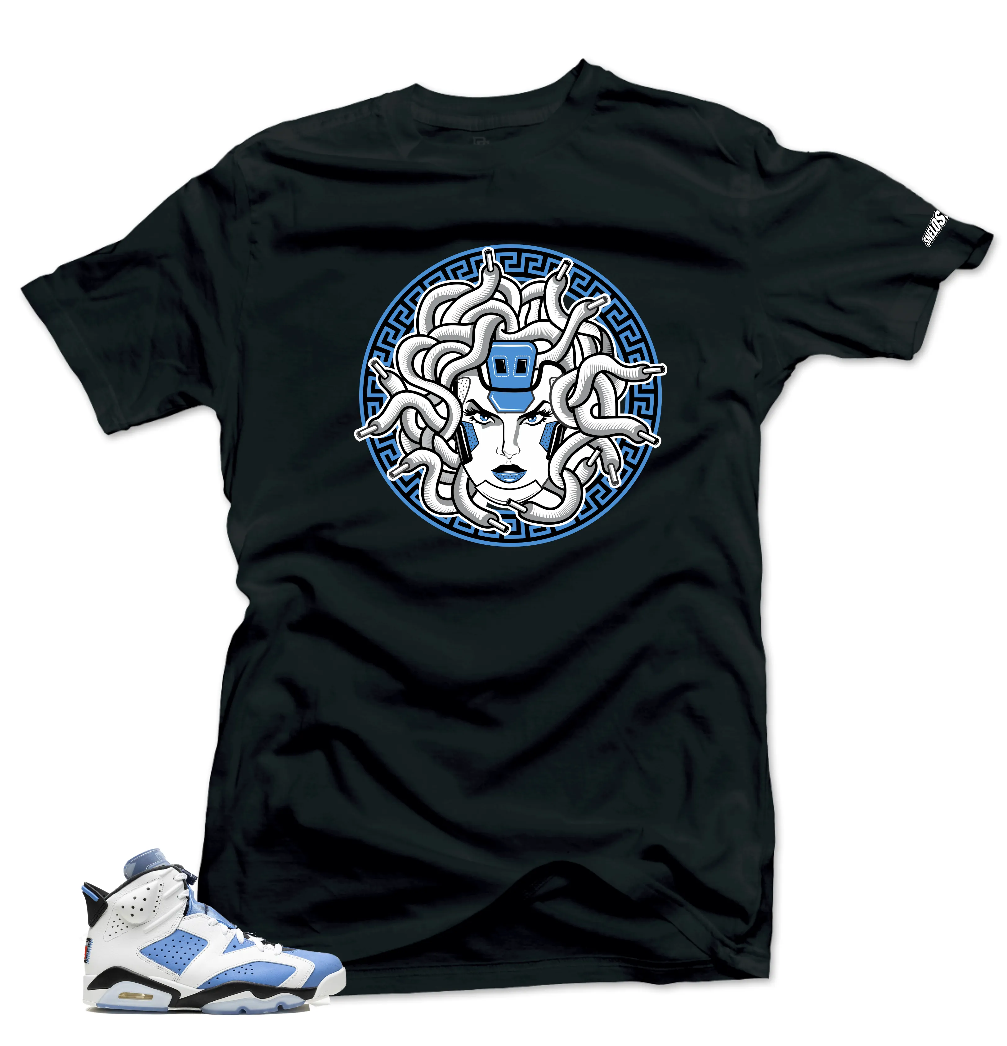 Shirt To Match Jordan 6 UNC University Blue-Medusa Sneaker Tees