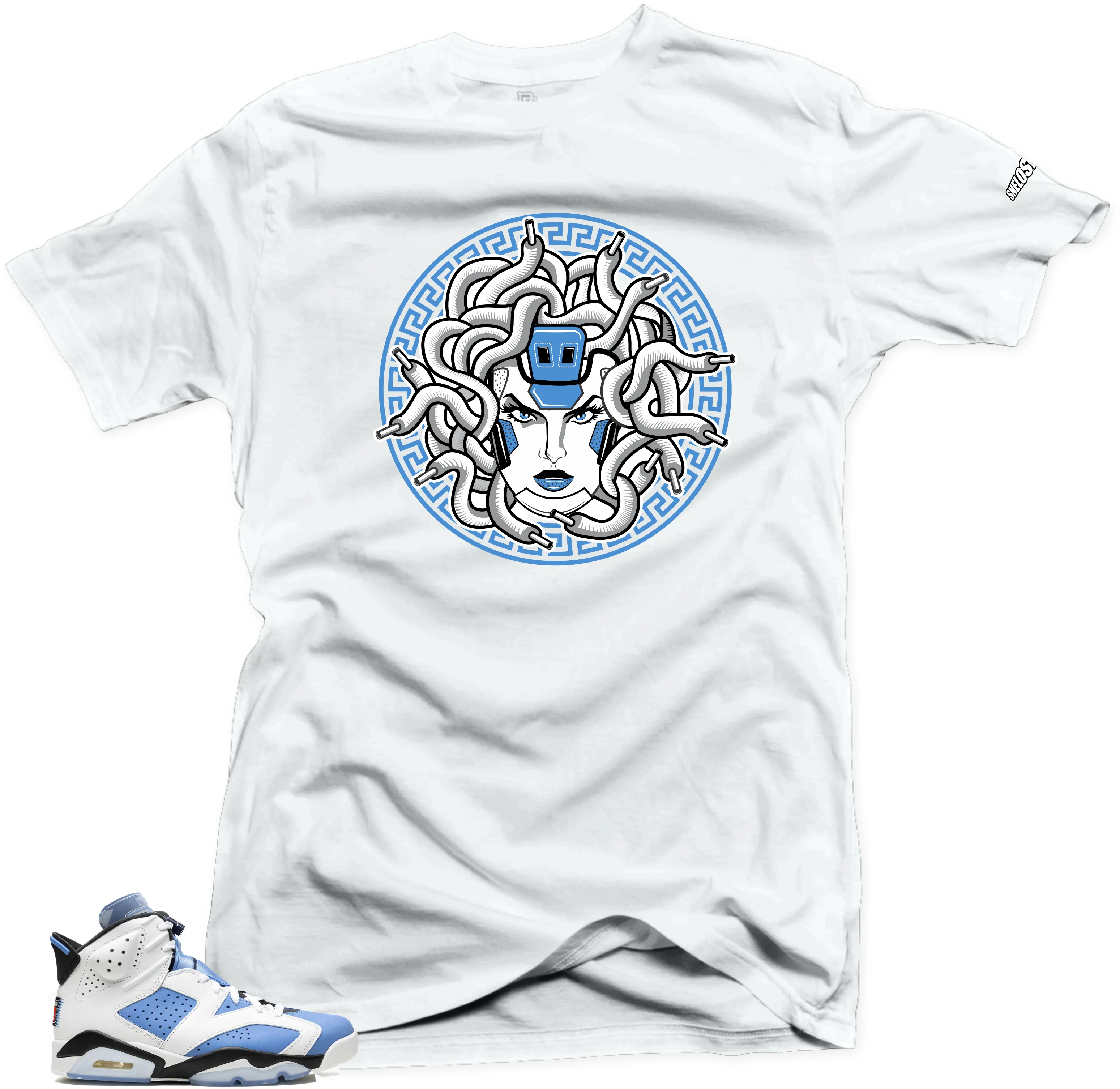 Shirt To Match Jordan 6 UNC University Blue-Medusa Sneaker Tees