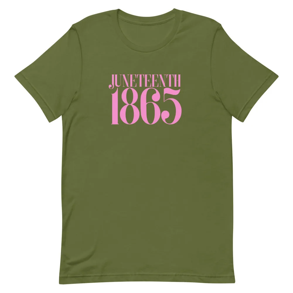 Short-Sleeve Unisex T-Shirt Pink & Green - Juneteenth 1865