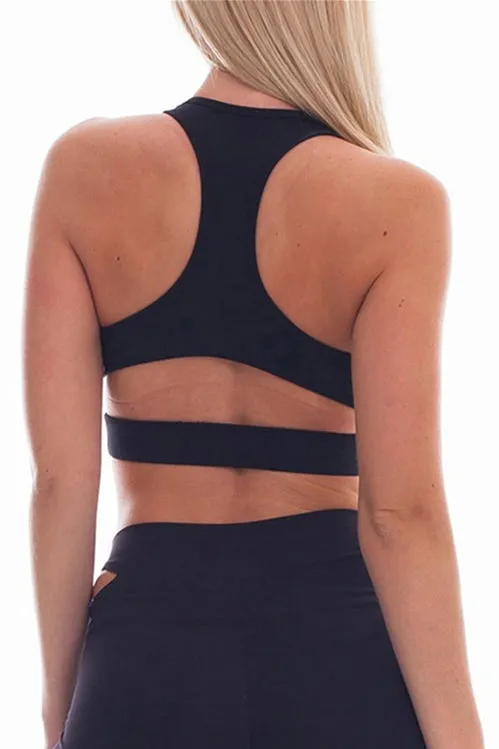 Side Cut-out Sports Bra Series (Black)