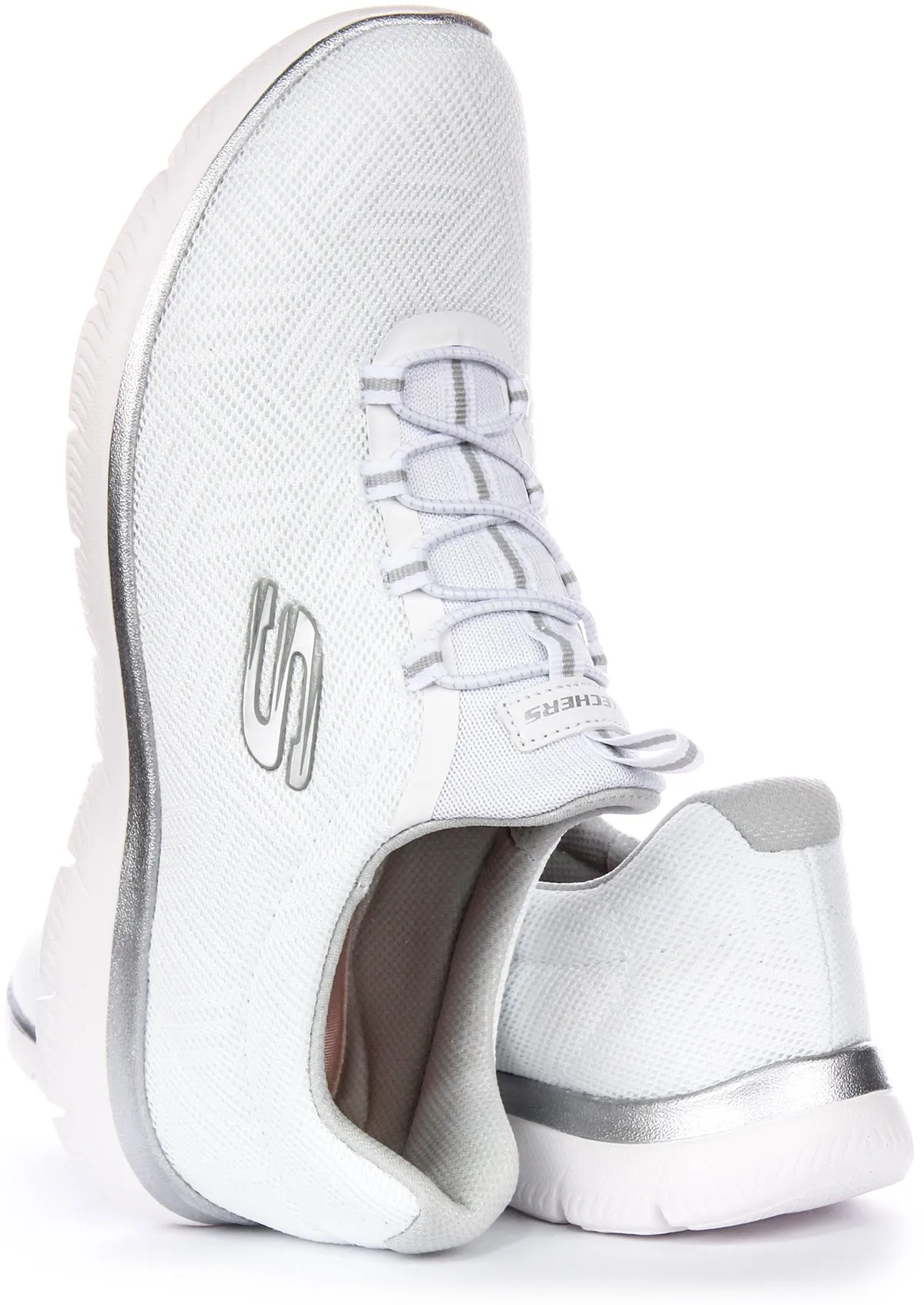 Skechers Summits Artist In White Silver For Women