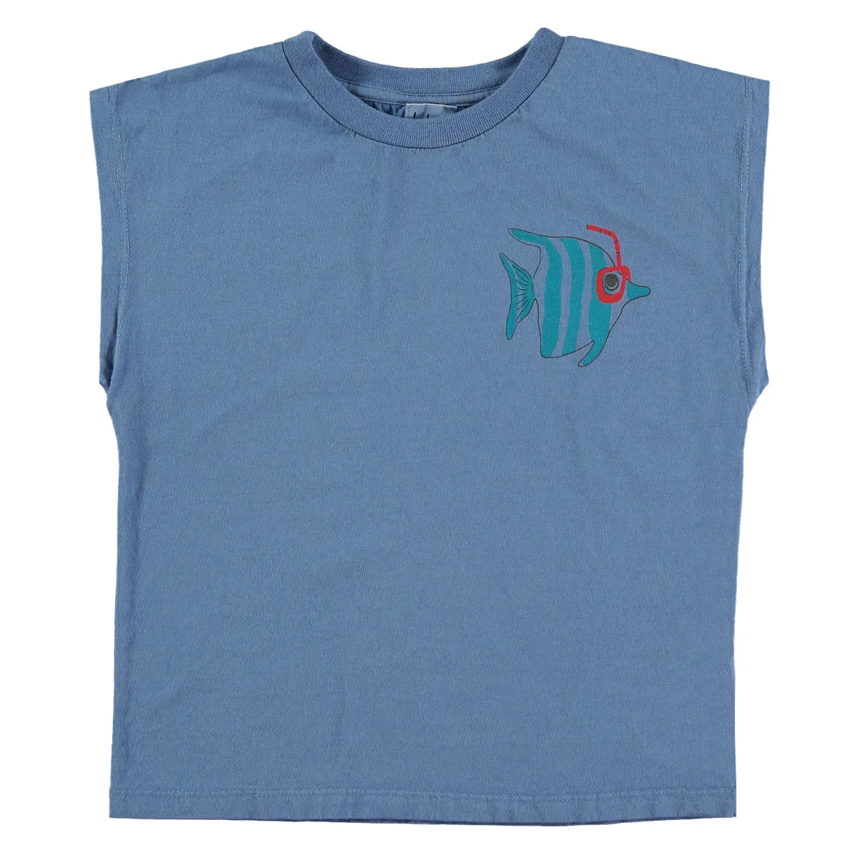 Sleeveless Snorkeling Fish T-Shirt – blue