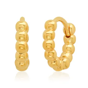 Small Gold Ball Huggie Earrings