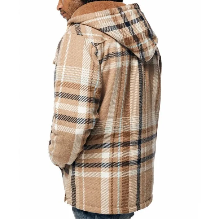 Smoke Rise Plaid Flannel Shacket (Toffee) WW23686