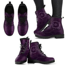 Sun And Moon Mandala Purple Boots