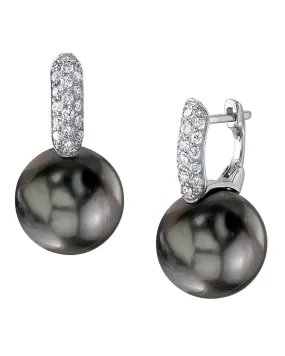 Tahitian South Sea Pearl & Diamond Emily Earrings