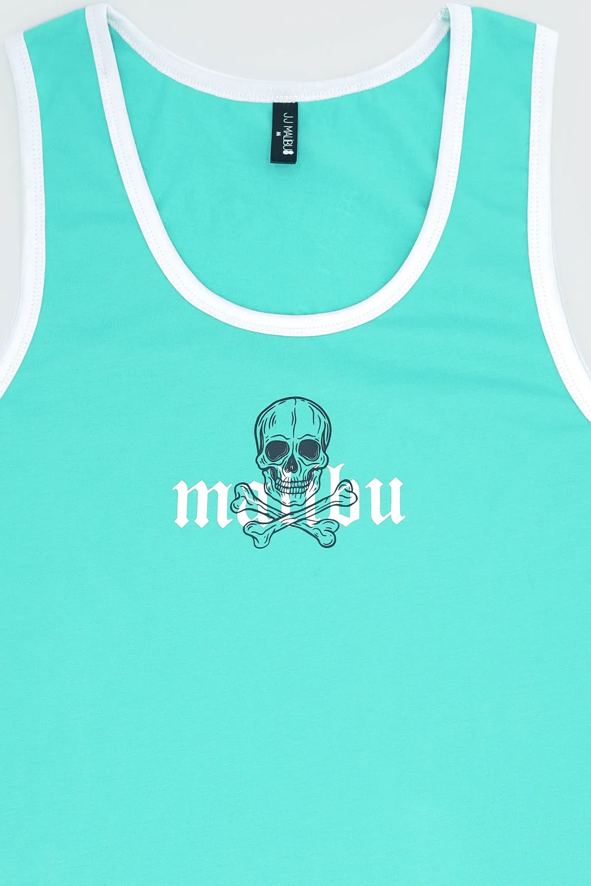 Take Me Away Tank Top w/ Skull Design - Ocean Blue