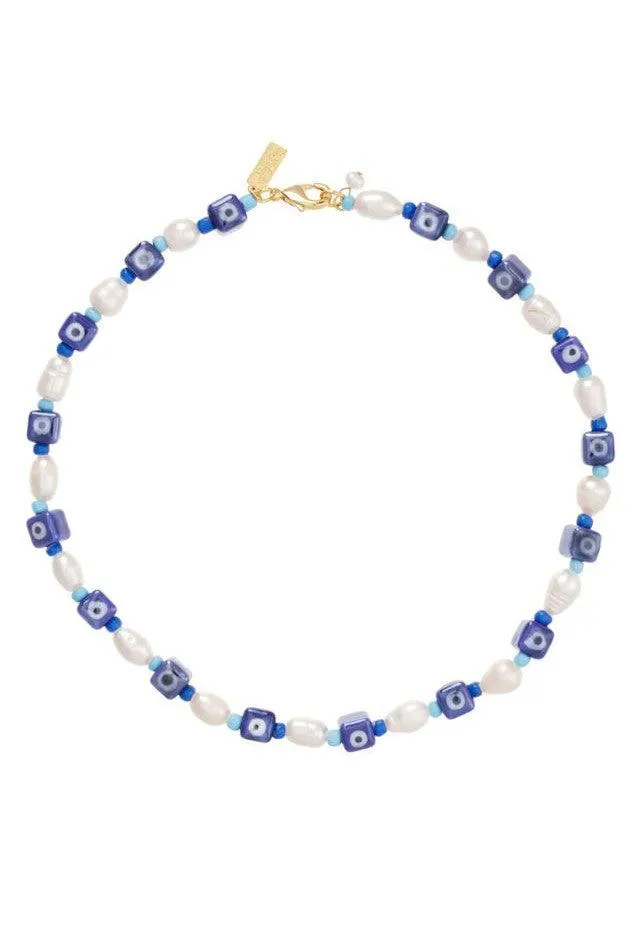 Talis Chains - Eye Spy Pearl Necklace Blue