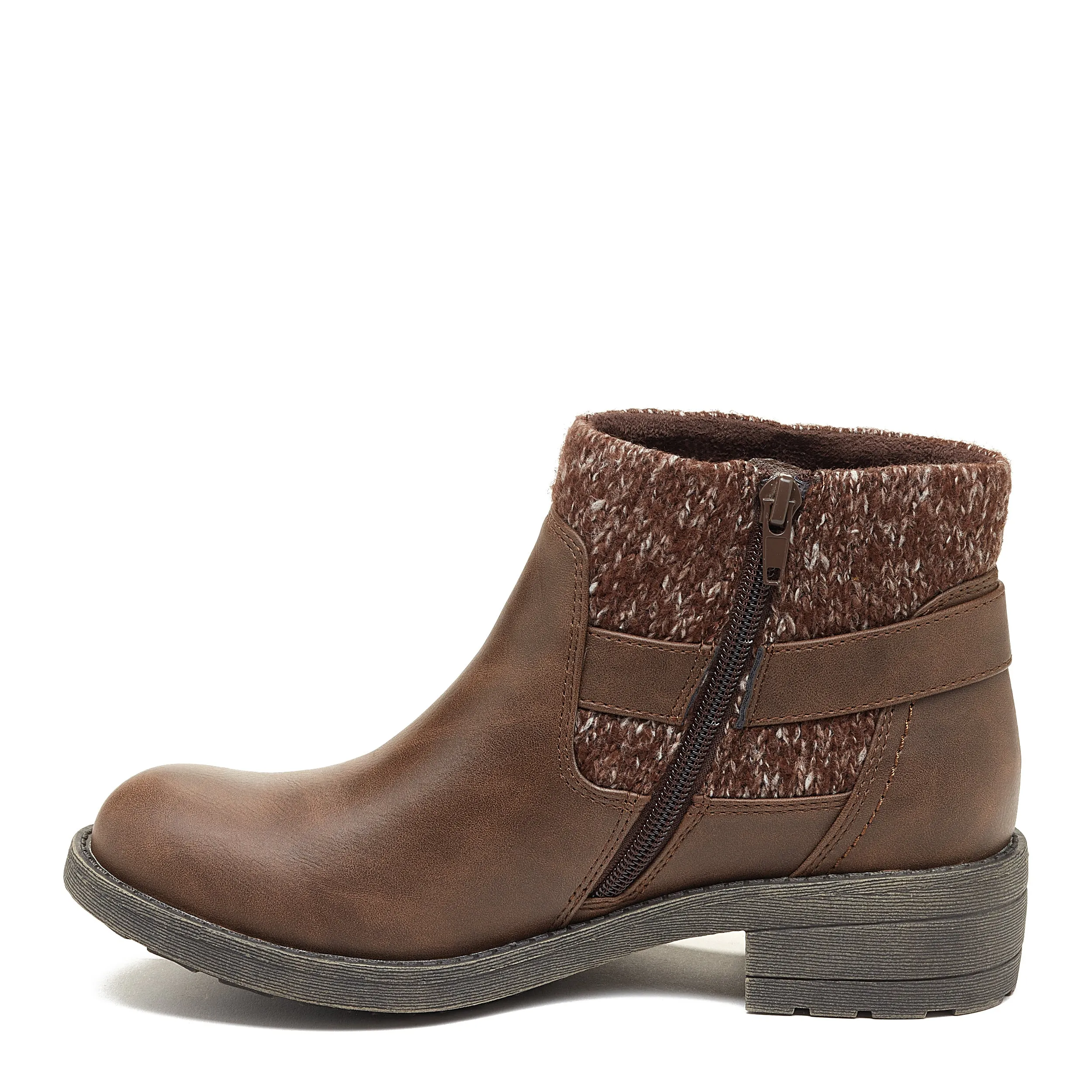 Tegal Brown Knitted Ankle Boot