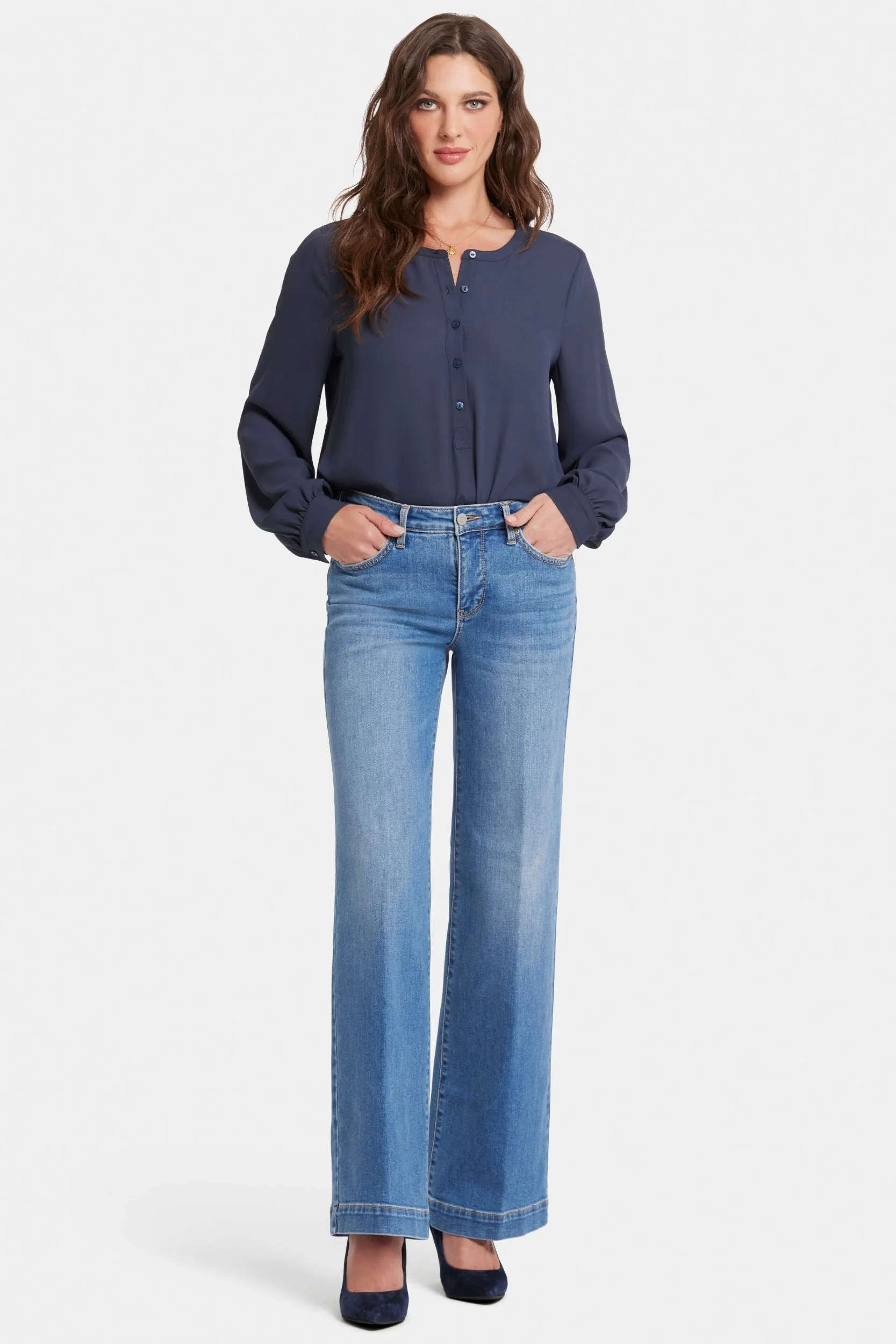 Teresa Wide Leg Jeans Medium Blue Premium Denim | Water Canyon