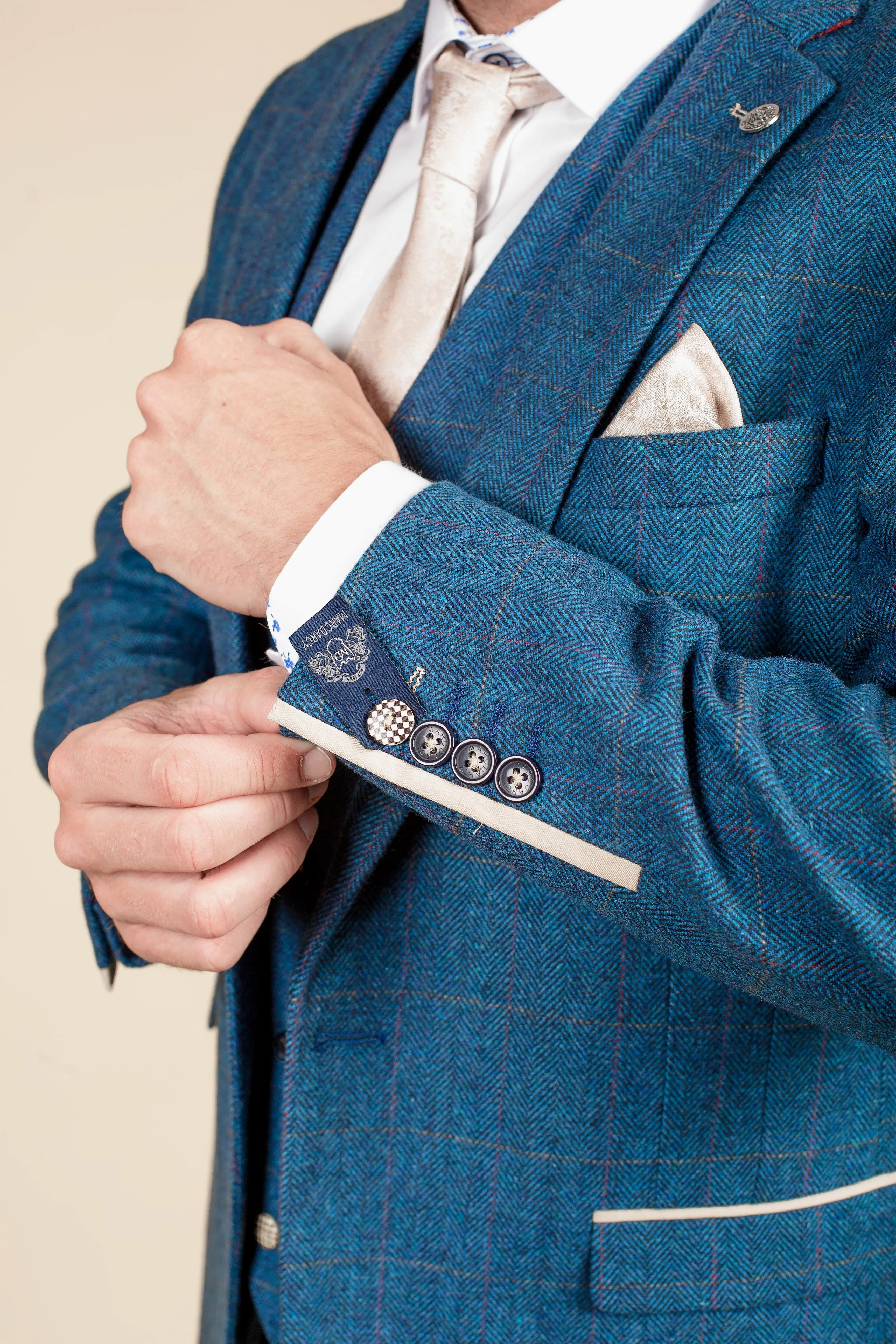 The Everton Collection | DION Blue Tweed Suit With Kelvin Waistcoat Team Suit