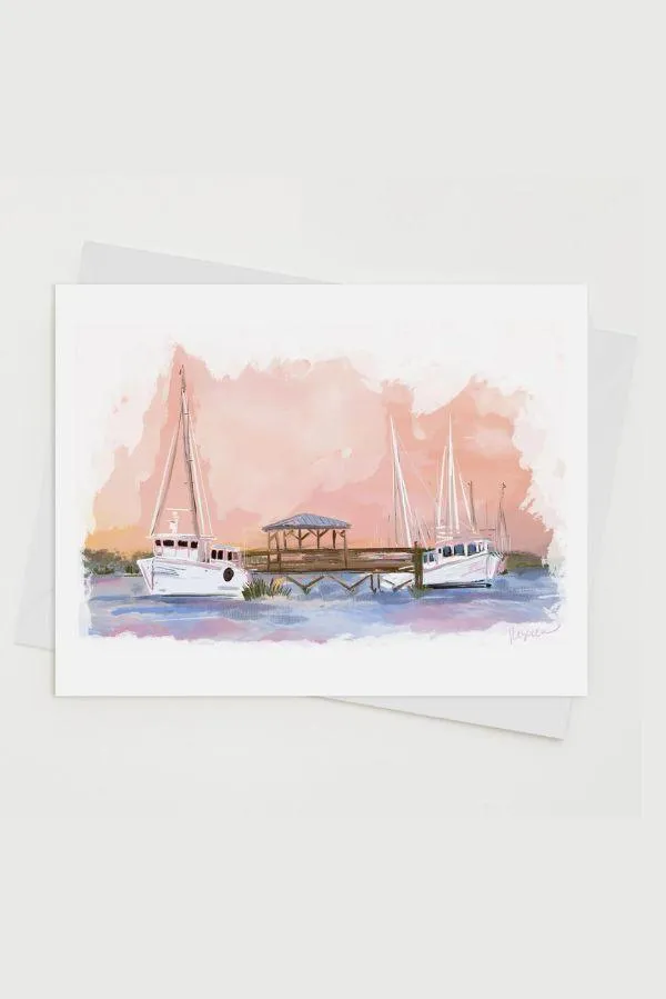 The Shem Creek Harbor Notecard