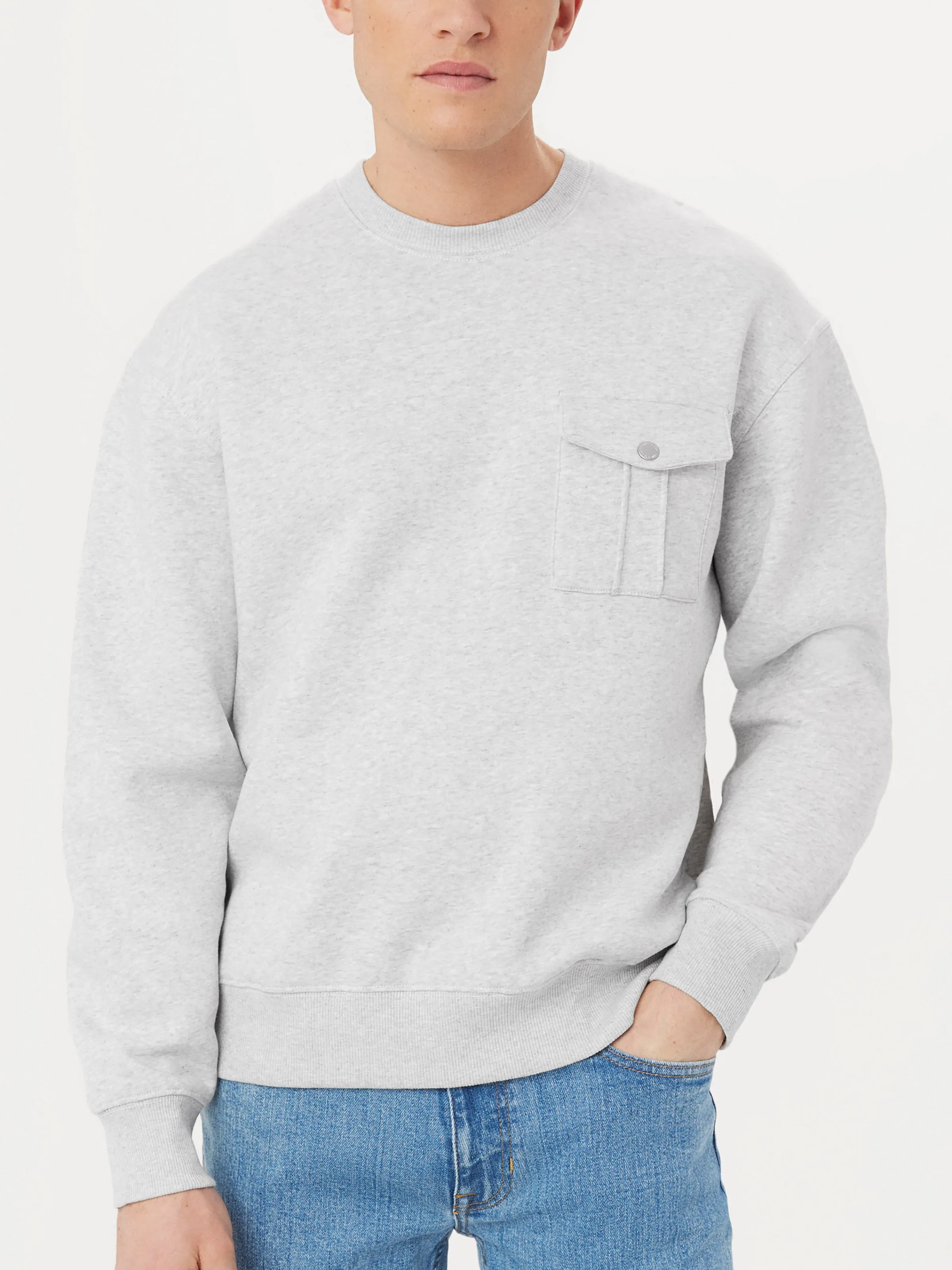 The Utility Fleece Sweatshirt in Light Grey