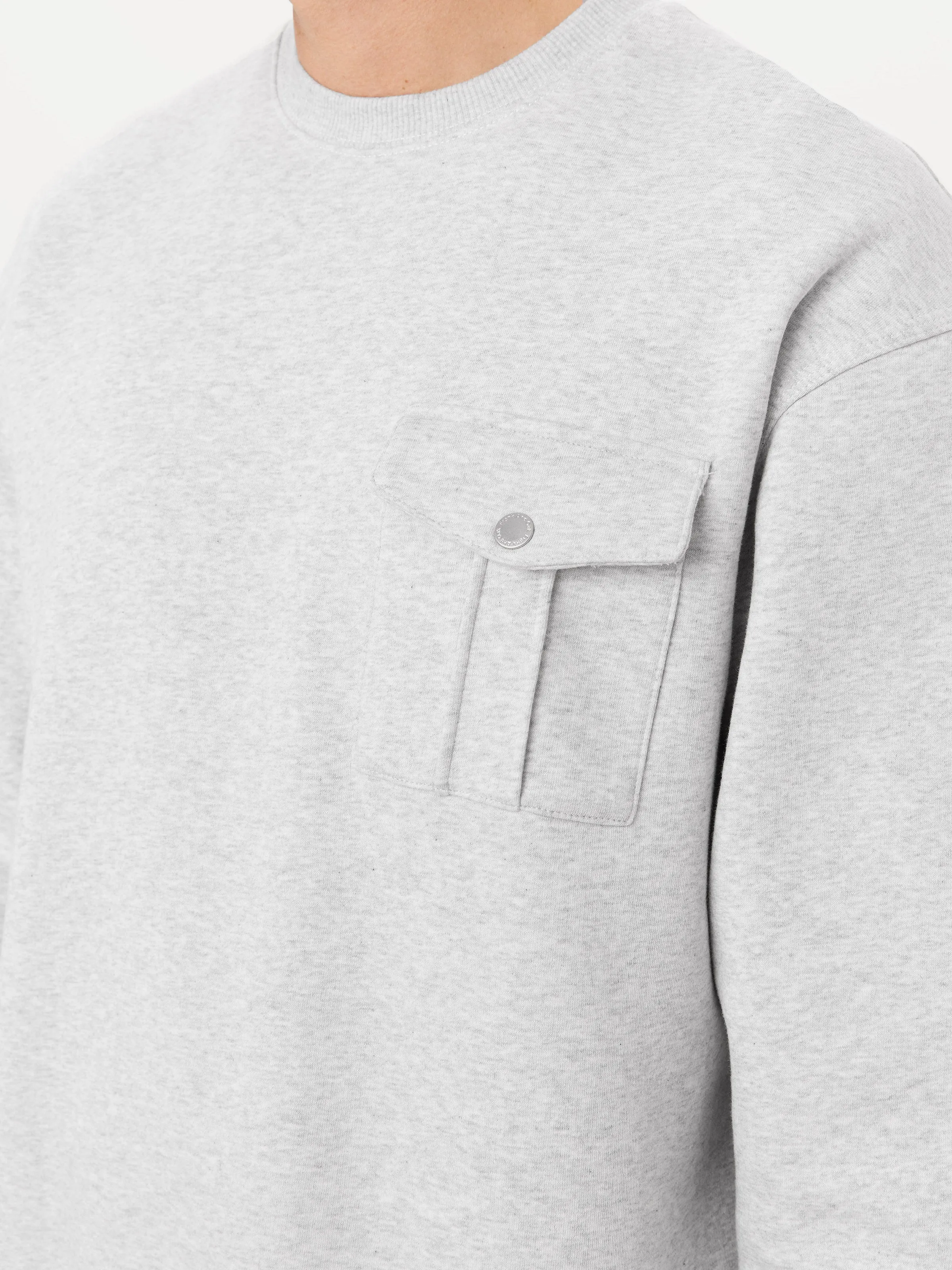 The Utility Fleece Sweatshirt in Light Grey