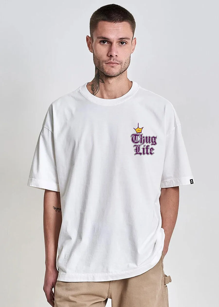 Thug Life Men Oversized Printed T-Shirt