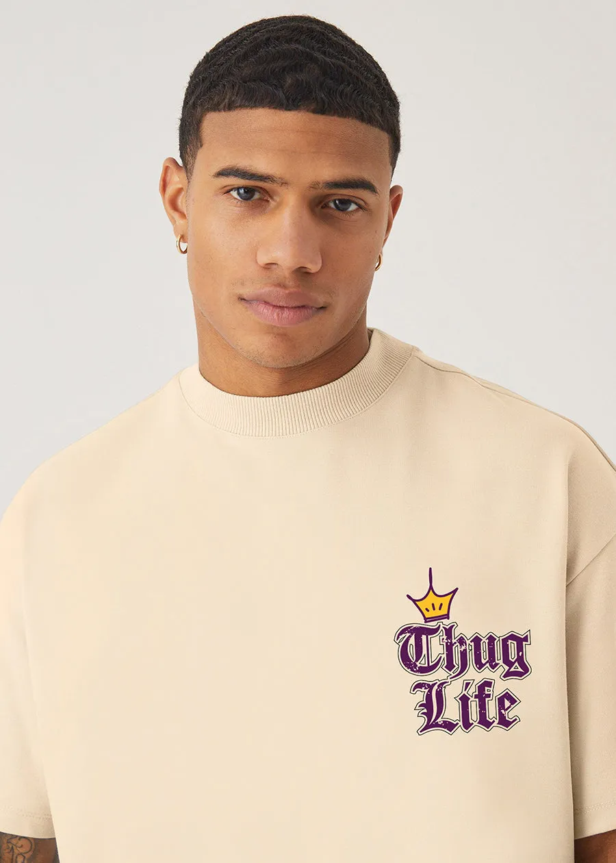 Thug Life Men Oversized Printed T-Shirt