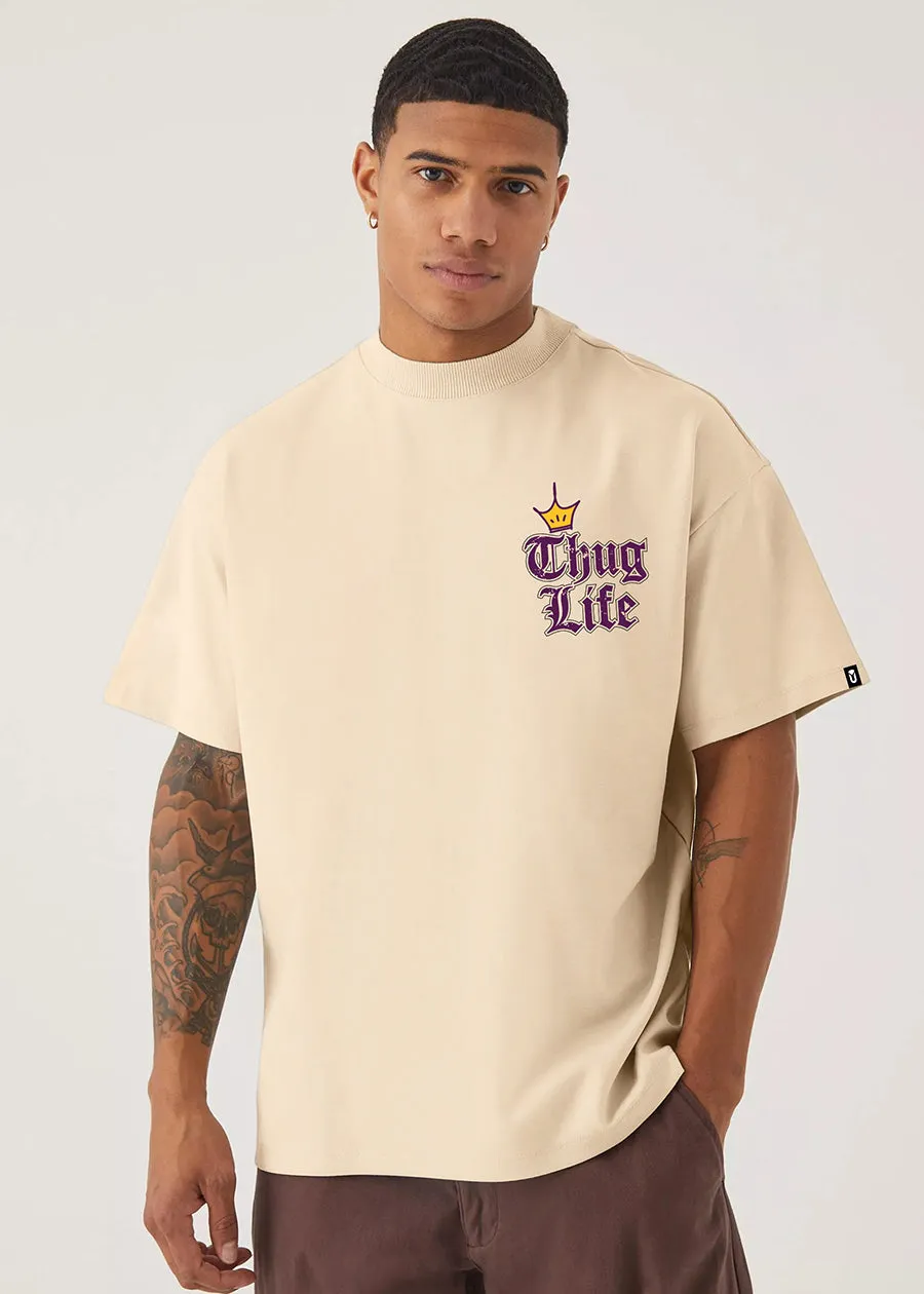 Thug Life Men Oversized Printed T-Shirt