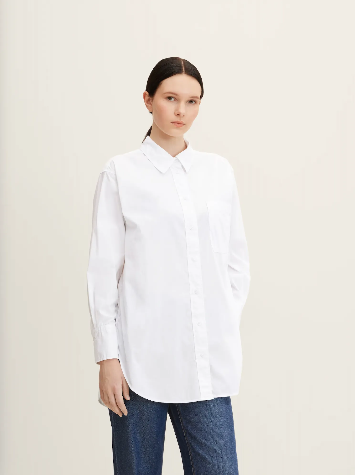 Tom Tailor Perfect Long White Blouse