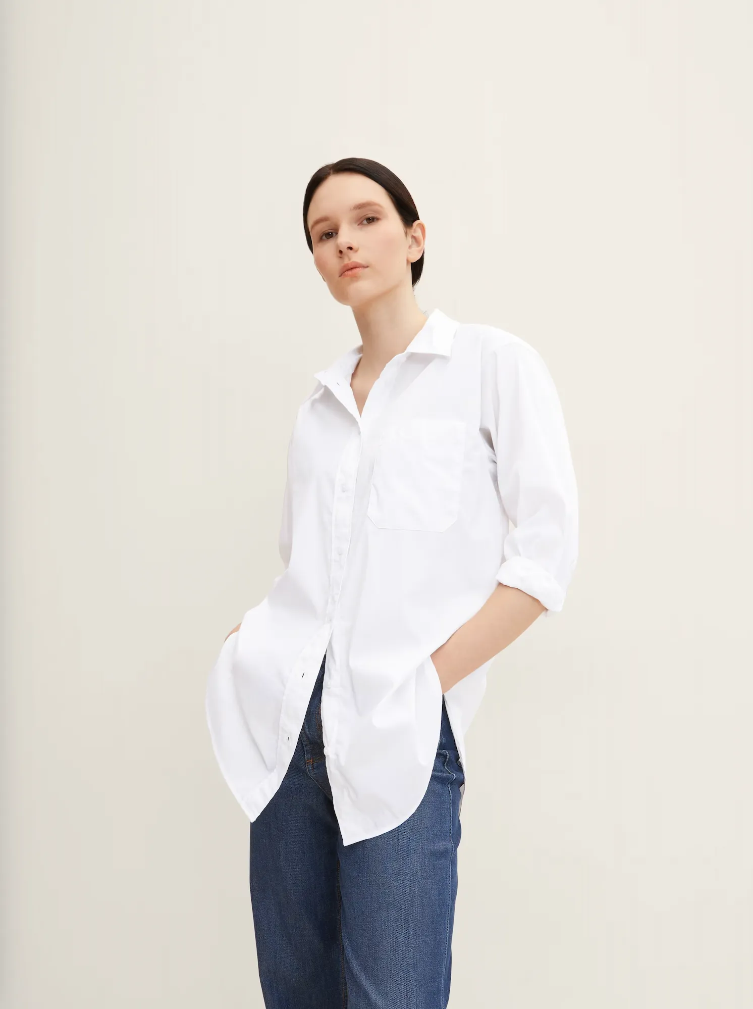 Tom Tailor Perfect Long White Blouse