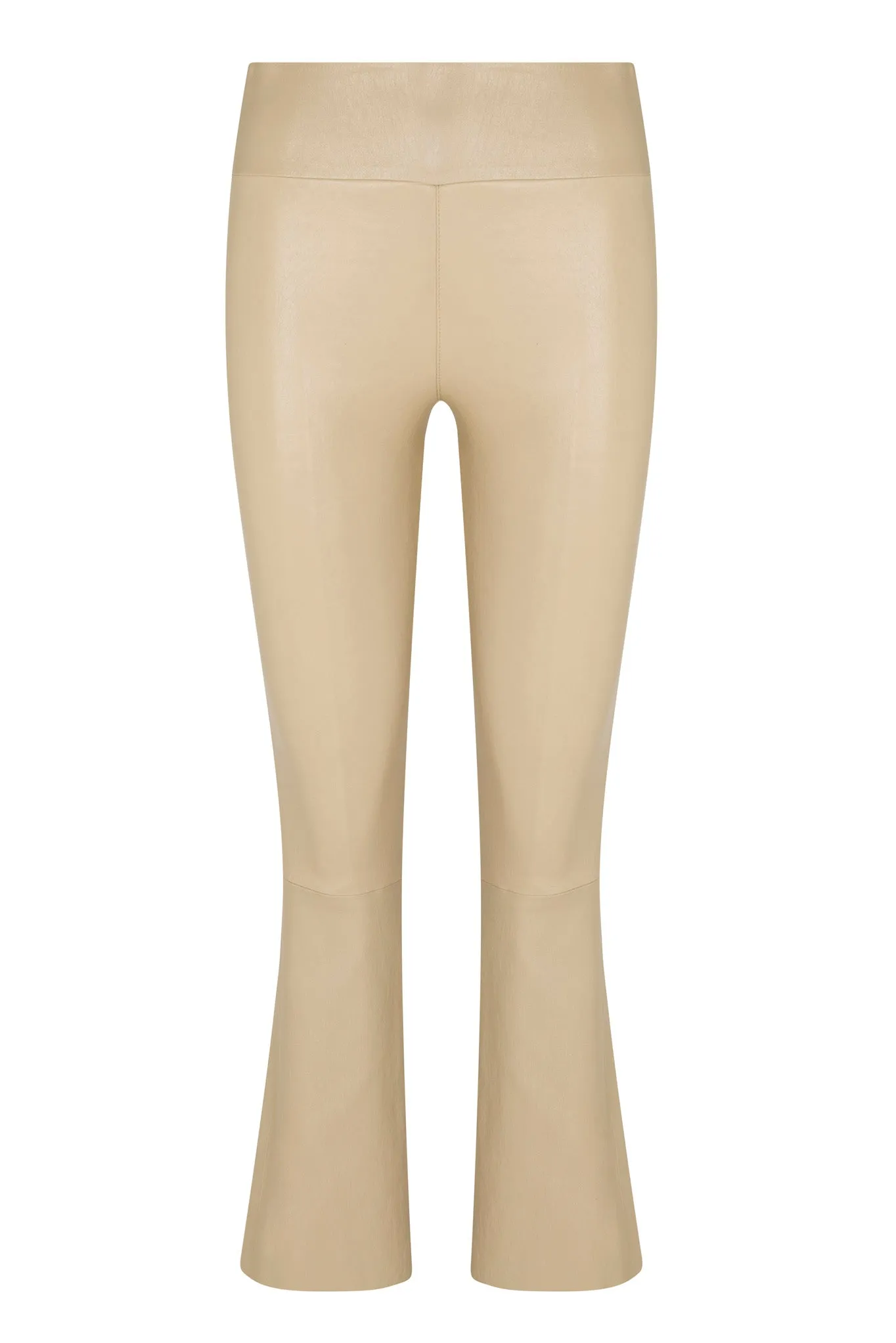 Travertine Leather Ankle Flare Leggings