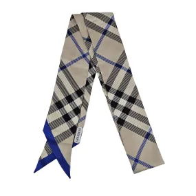 Twilly thin scarf in Blue/Grey/Black