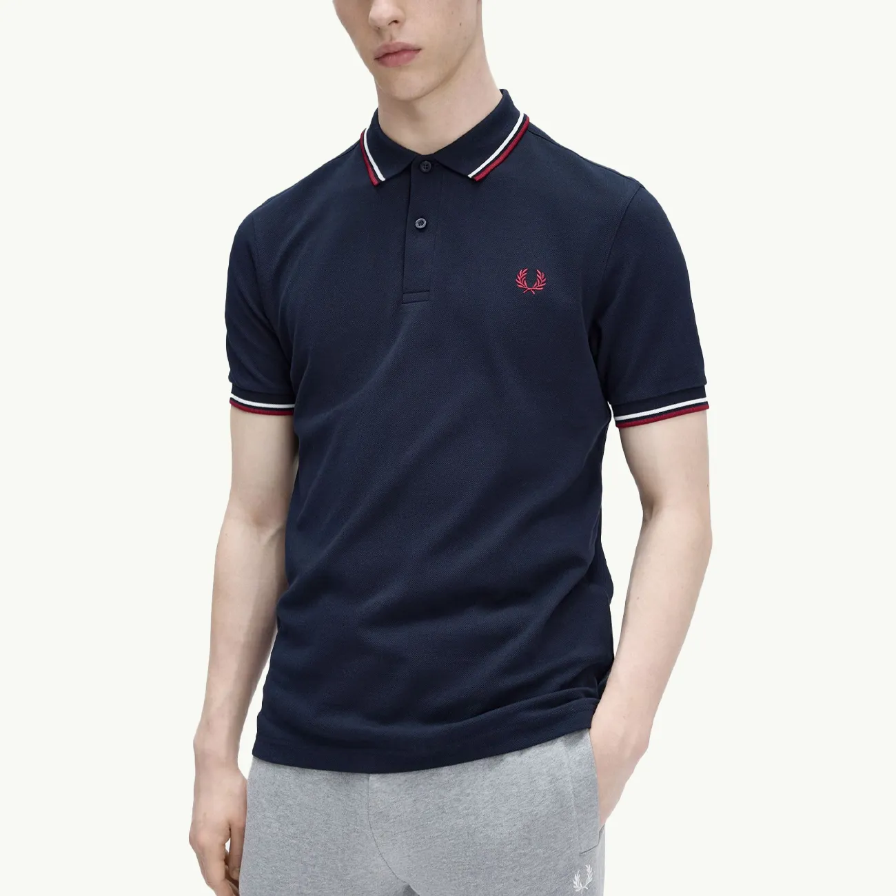 Twin Tipped Shirt - Navy/Snow White/Burnt Red