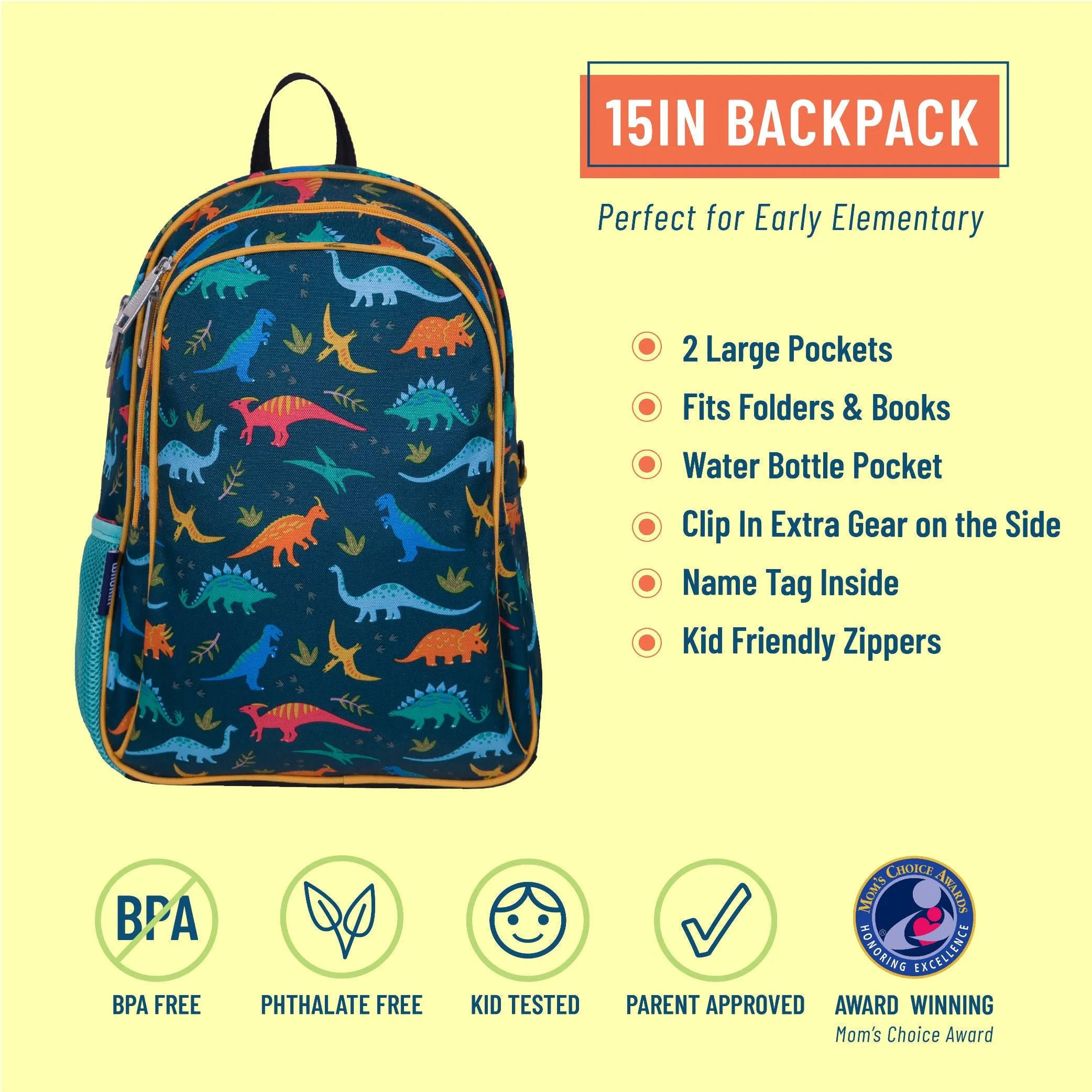 Wildkin Olive Kids Jurassic Giants Sidekick Backpack School Bag