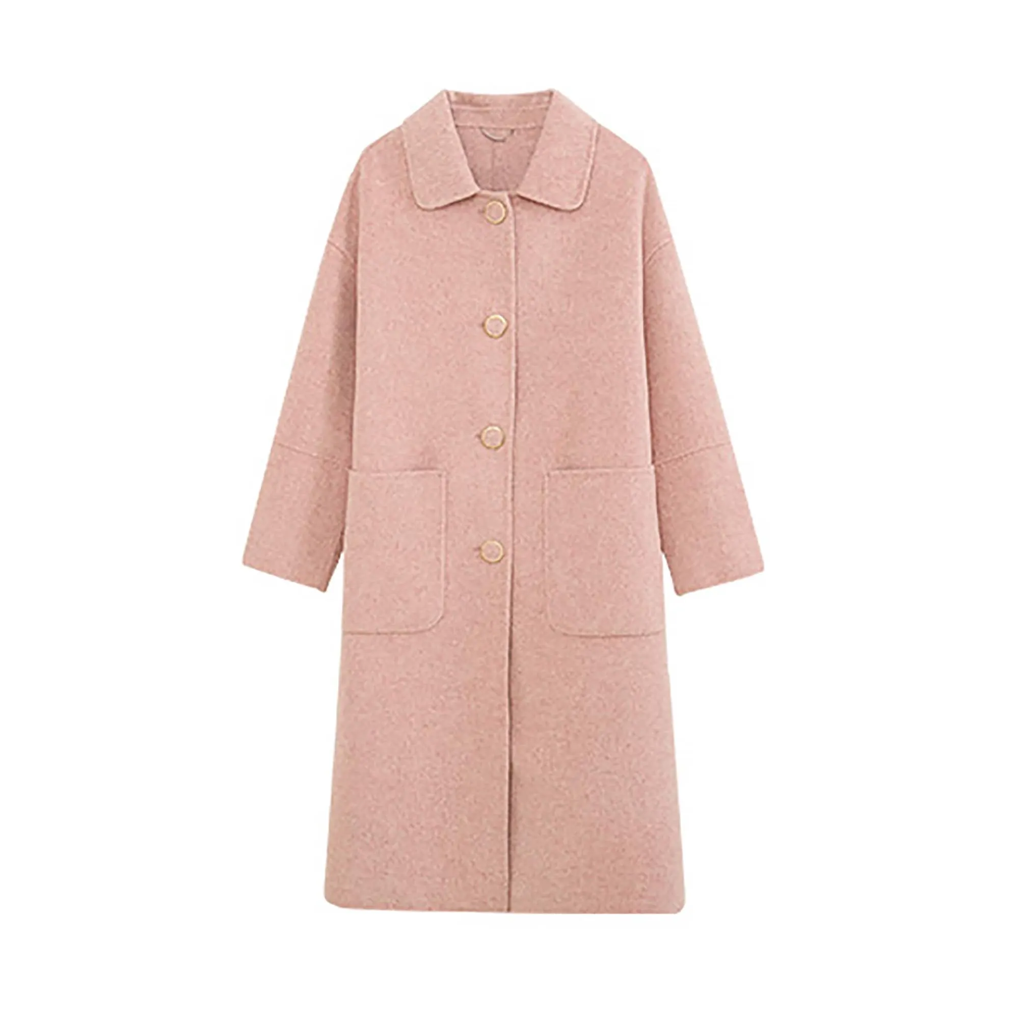 Women Double Faced Wool Long Coat,Handmade Pink Long Wool Coat,Red wool overcoat,Black Wool Long Coat,Single Breasted Wool Coat,Winter Coat