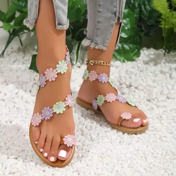 Women's Bohemian Flat Toe-Ring Beach Sandals 42509498C