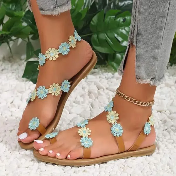 Women's Bohemian Flat Toe-Ring Beach Sandals 42509498C