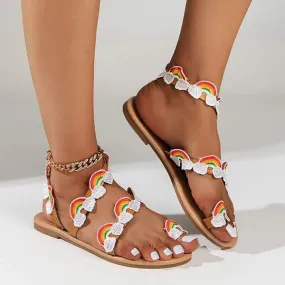 Women's Bohemian Flat Toe-Ring Beach Sandals 42509498C