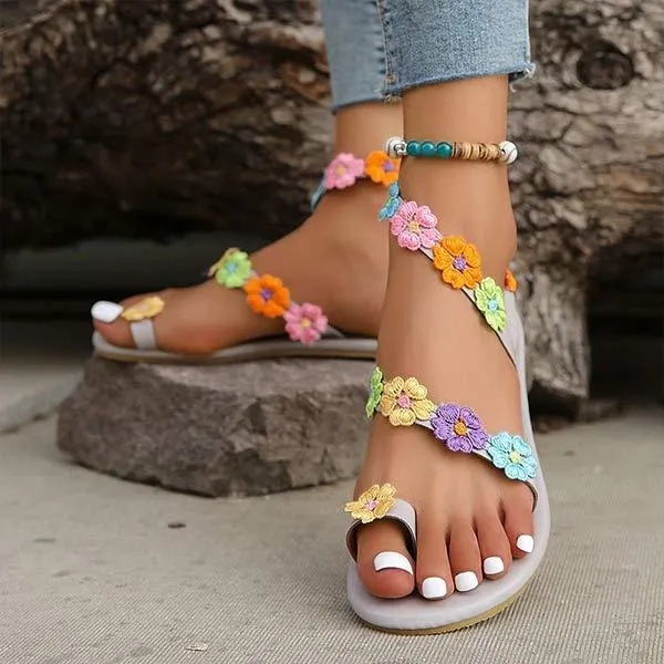 Women's Bohemian Flat Toe-Ring Beach Sandals 42509498C