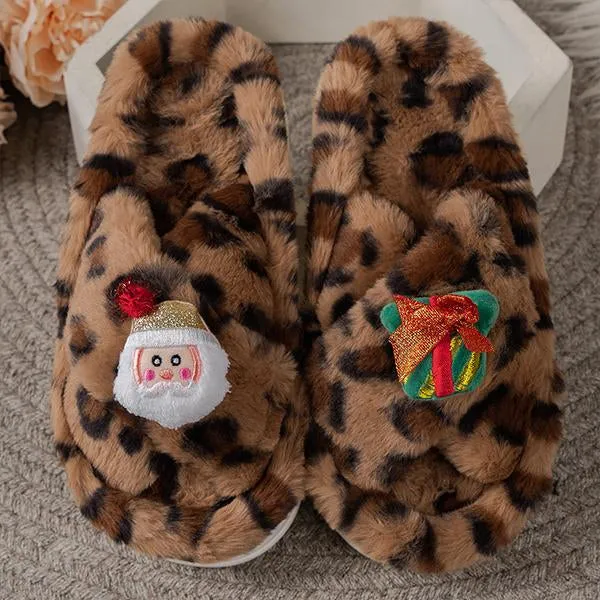 Women's Casual Santa Claus Thick Sole Plush Slippers 90718746S