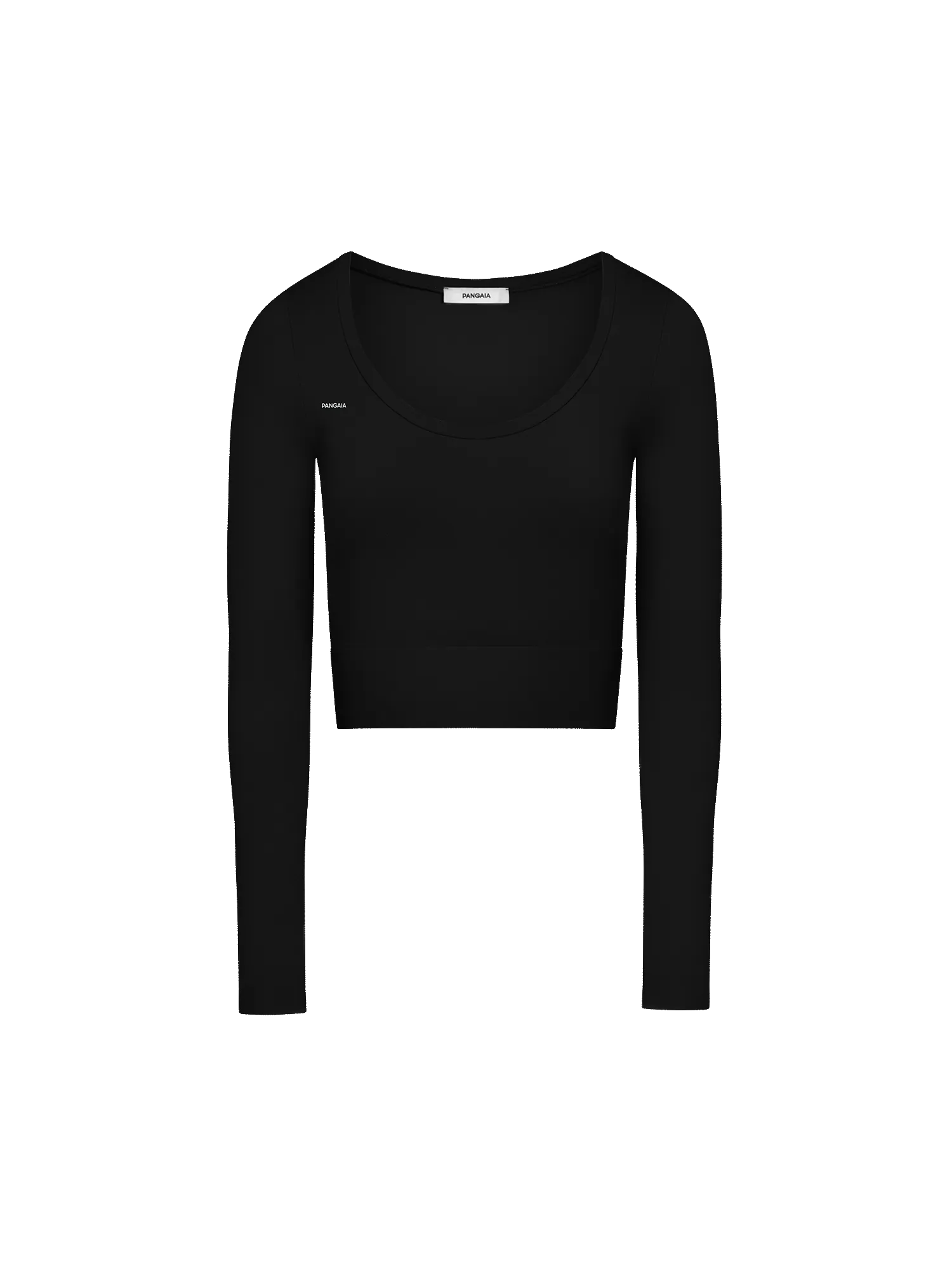 Women's Plant-Stretch Long Sleeve Cropped Top—black