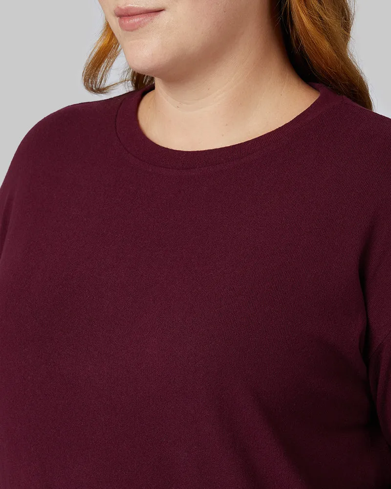 WOMEN'S SOFT SWEATER KNIT CREW TOP