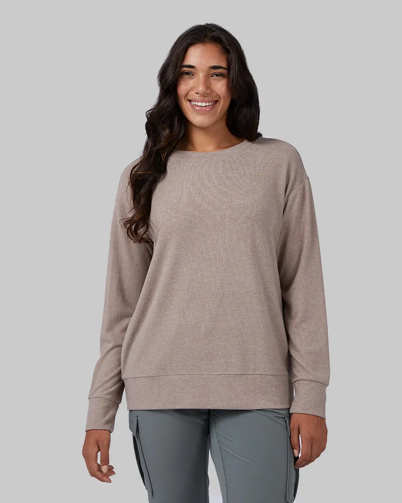 WOMEN'S SOFT SWEATER KNIT CREW TOP