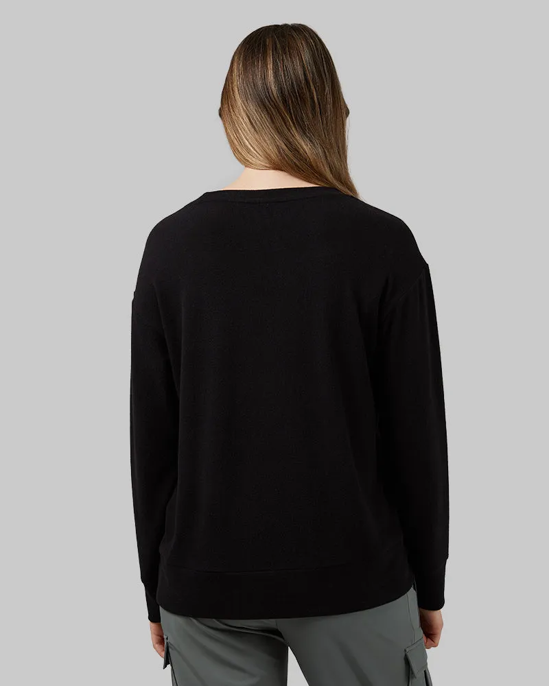 WOMEN'S SOFT SWEATER KNIT CREW TOP